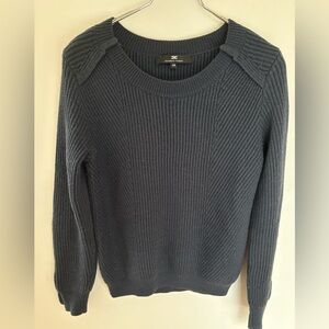 Elisabetta Franchi Navy Ribbed Fisherman style sweater euro size 44 or M/L